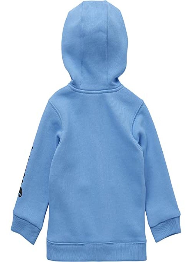 Carhartt Baby Boys Long-Sleeve Half-Zip Hooded Sweatshirt, Azure Blue, 6 Months - Image 2