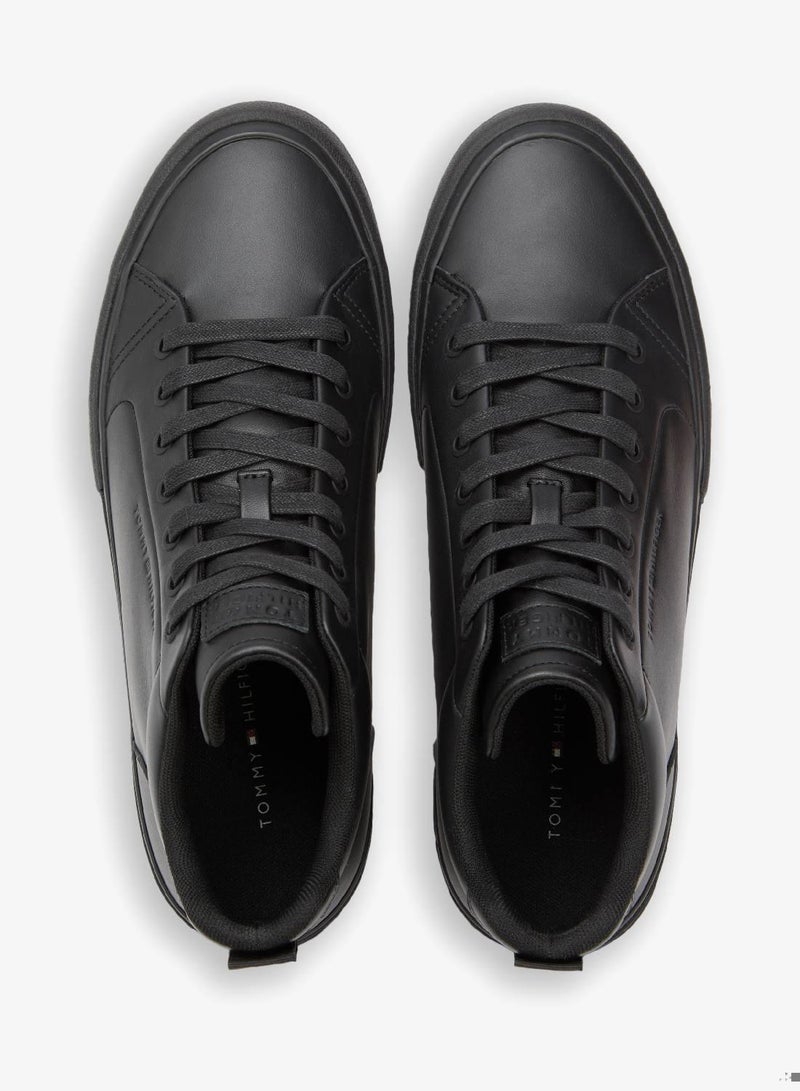 TOMMY HILFIGER Leather Harlem Street Mid Rise Sneakers - Image 5