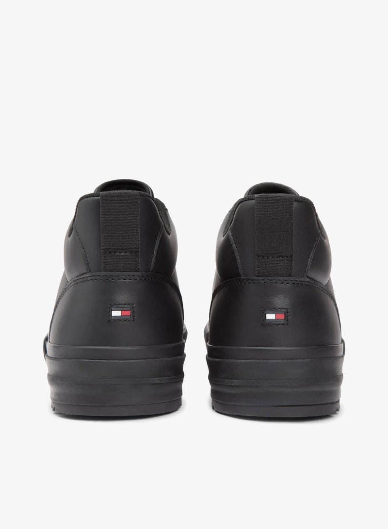 TOMMY HILFIGER Leather Harlem Street Mid Rise Sneakers - Image 4