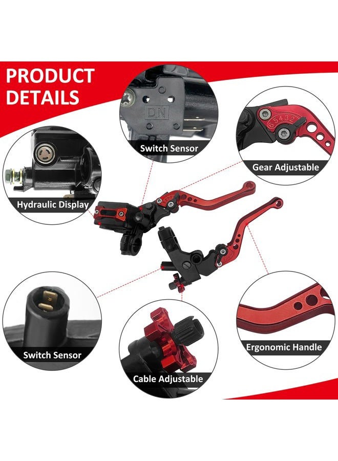 JAVIK Updated Universal Bike Brake Master Cylinder Clutch Lever Set for 7/8" 22mm Handlebar Compatible with Motorcycle Honda Kawasaki Suzuki Yamaha - Black (Including Left & Right) - Image 5