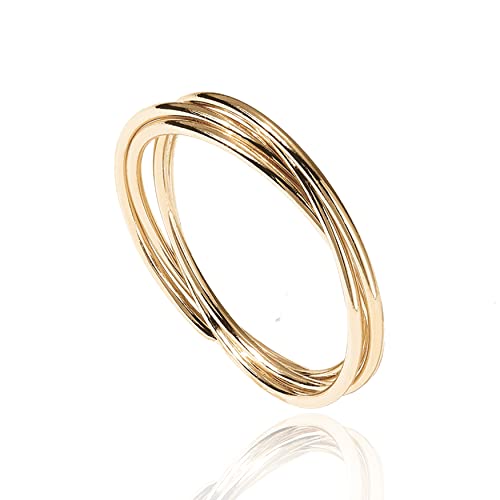 PAVOI Four Way Spinning Anxiety Ring interlocked Yellow Gold 6 - Image 1