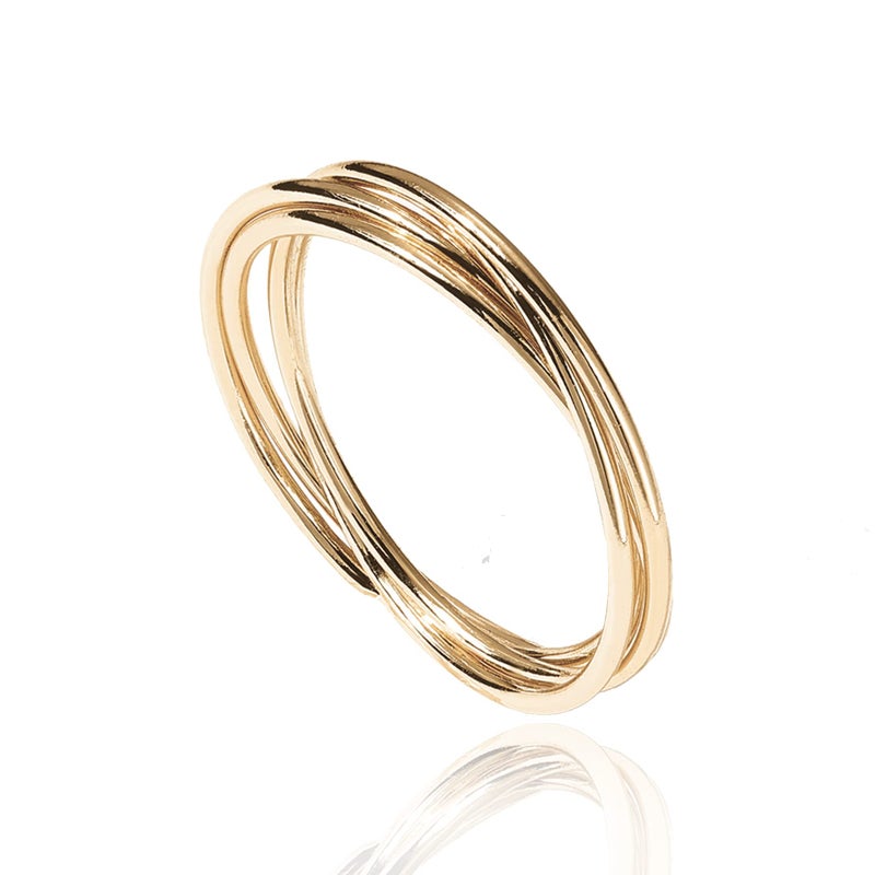 PAVOI Four Way Spinning Anxiety Ring interlocked Yellow Gold 6 - Image 3