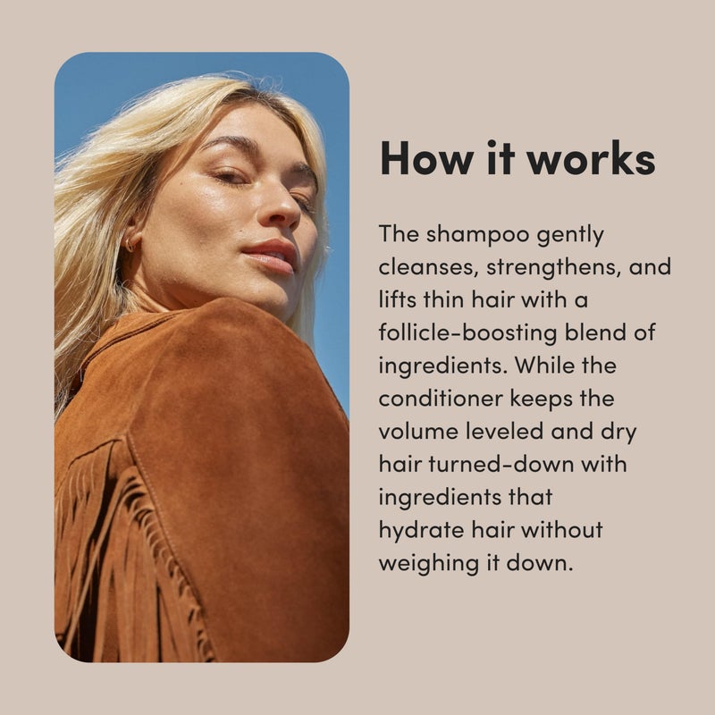 hers Full Volume Shampoo & Conditioner Set - Volumizing Shampoo and Conditioner for Women with Biotin - Adds Lightweight Volume, Shine & Bounce - Coastal Cedar Citron - 2 x 6.4 fl oz - Image 3