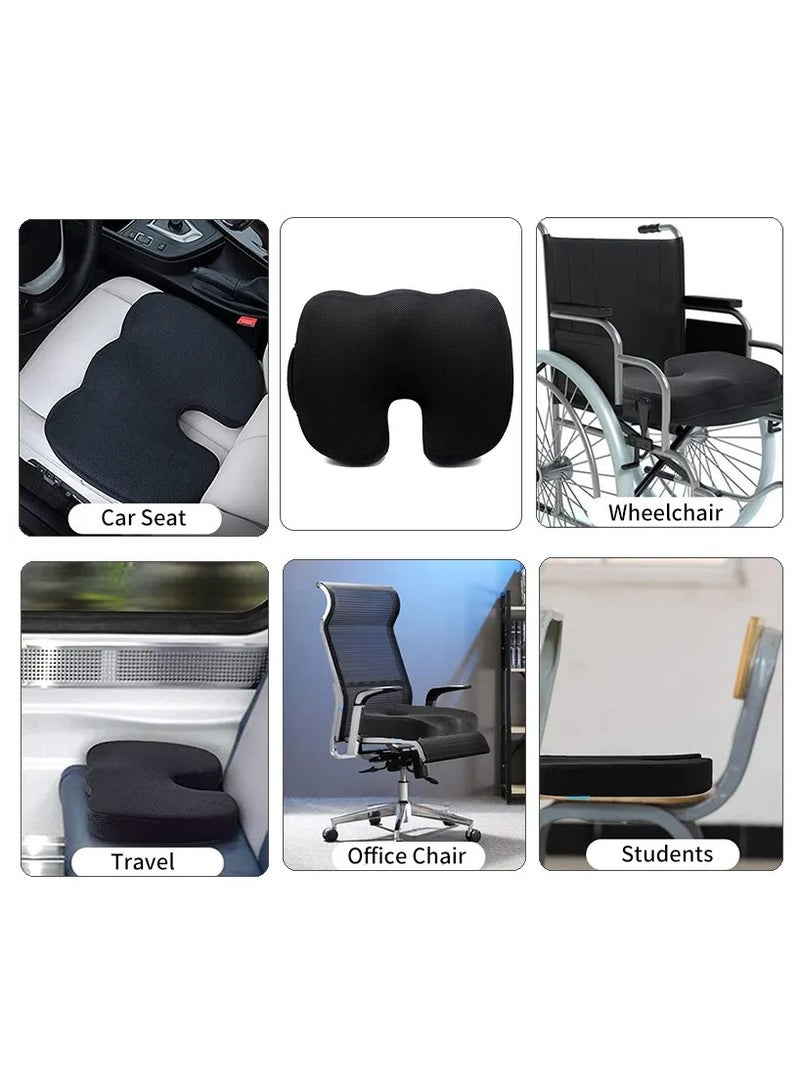 Denx Foam Gel U-Shaped Seat Cushion. Designed to alleviate pressure and provide support, it's perfect for long hours of sitting at the office, in the car, or at home. - Image 3