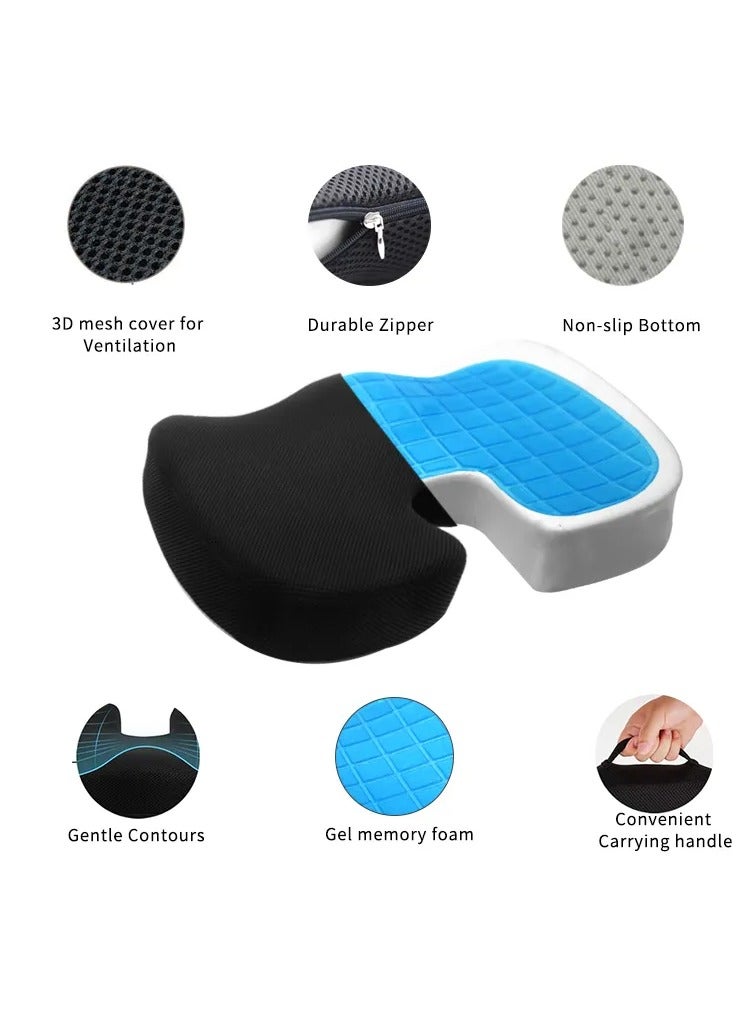 Denx Foam Gel U-Shaped Seat Cushion. Designed to alleviate pressure and provide support, it's perfect for long hours of sitting at the office, in the car, or at home. - Image 5