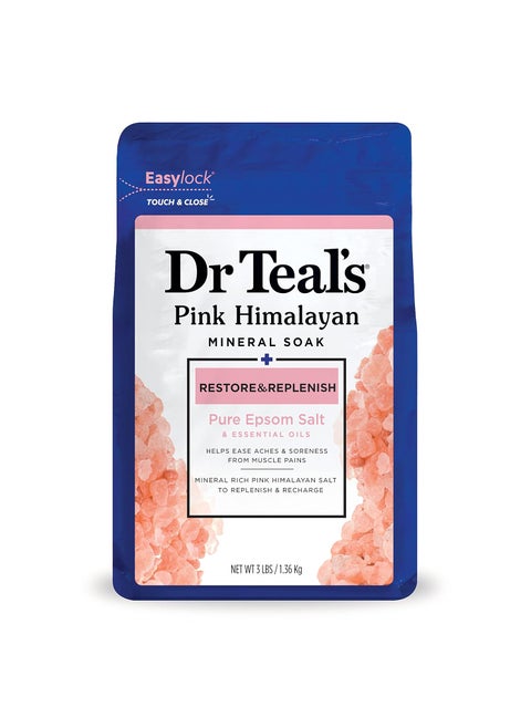 Dr Teals Epsom Salt Magnesium Soak Restore  Replenish with Pink Himalayan Mineral 3 lbs