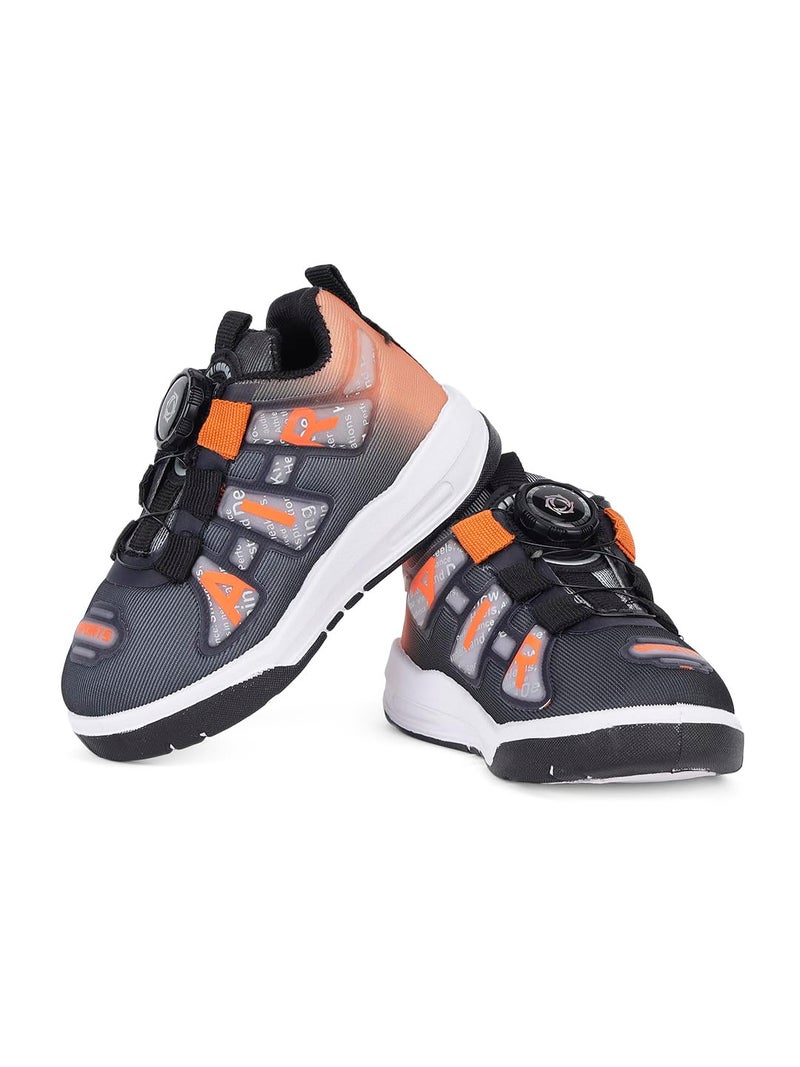 CUHO TRENDS Kids Spinner Sneakers| Spinner Design | Soft Sole Casual Shoes (Orange) - Image 5
