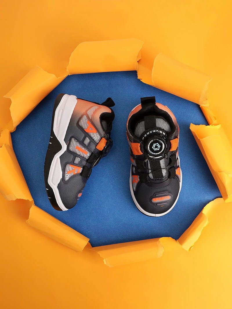 CUHO TRENDS Kids Spinner Sneakers| Spinner Design | Soft Sole Casual Shoes (Orange) - Image 2