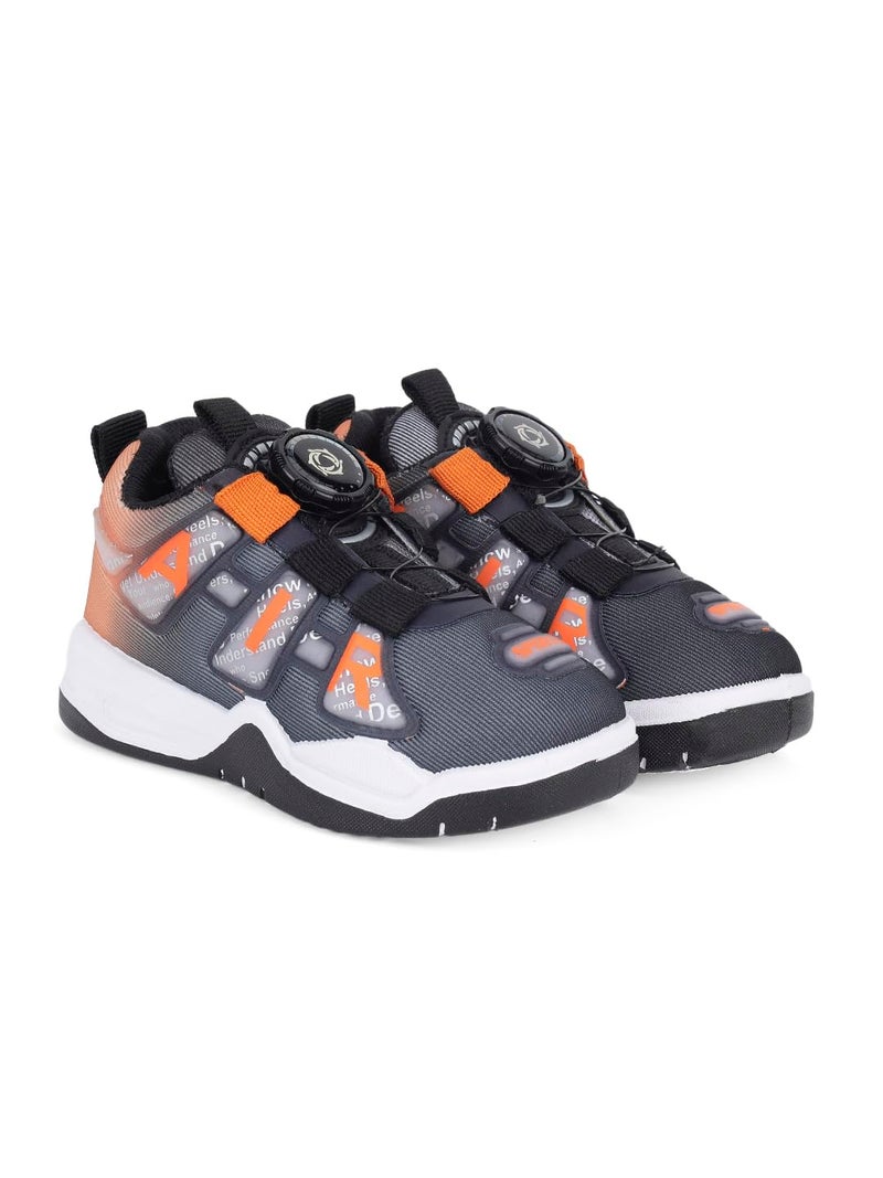 CUHO TRENDS Kids Spinner Sneakers| Spinner Design | Soft Sole Casual Shoes (Orange) - Image 3