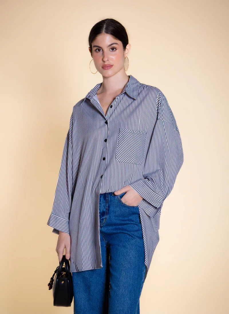 شايبس OVERSIZED STRIPED SHIRT