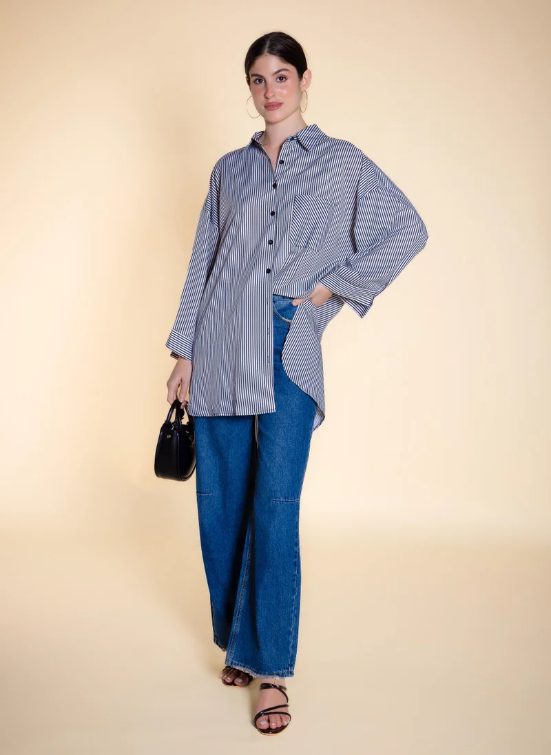 شايبس OVERSIZED STRIPED SHIRT