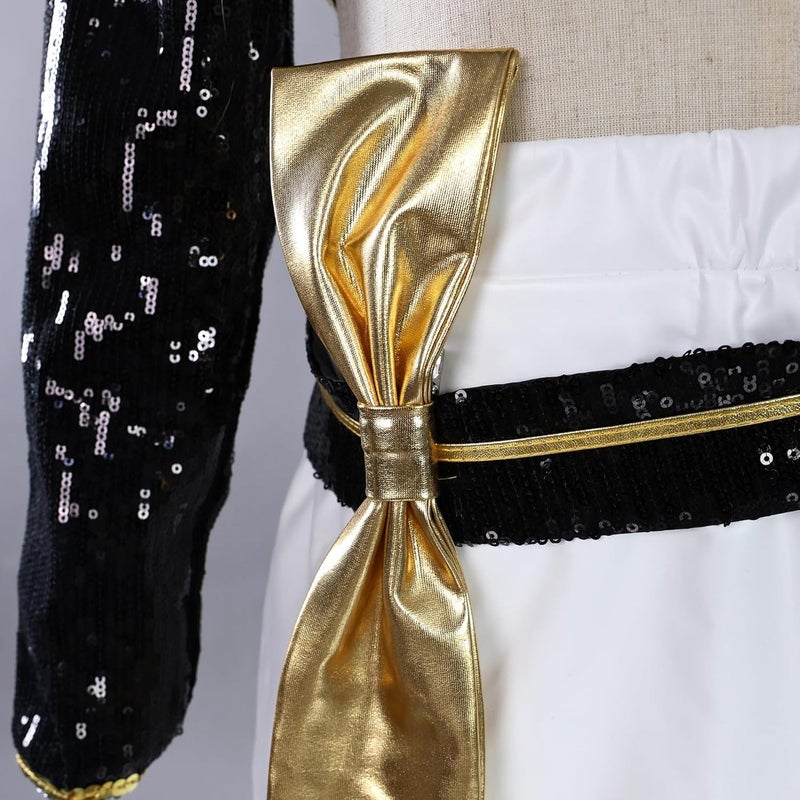 زي تنكري للاطفال رومي زوي ميرا ديمون هانترز، سلسلة سوداء وذهبية، مستوحى من كيه بوب - Image 2