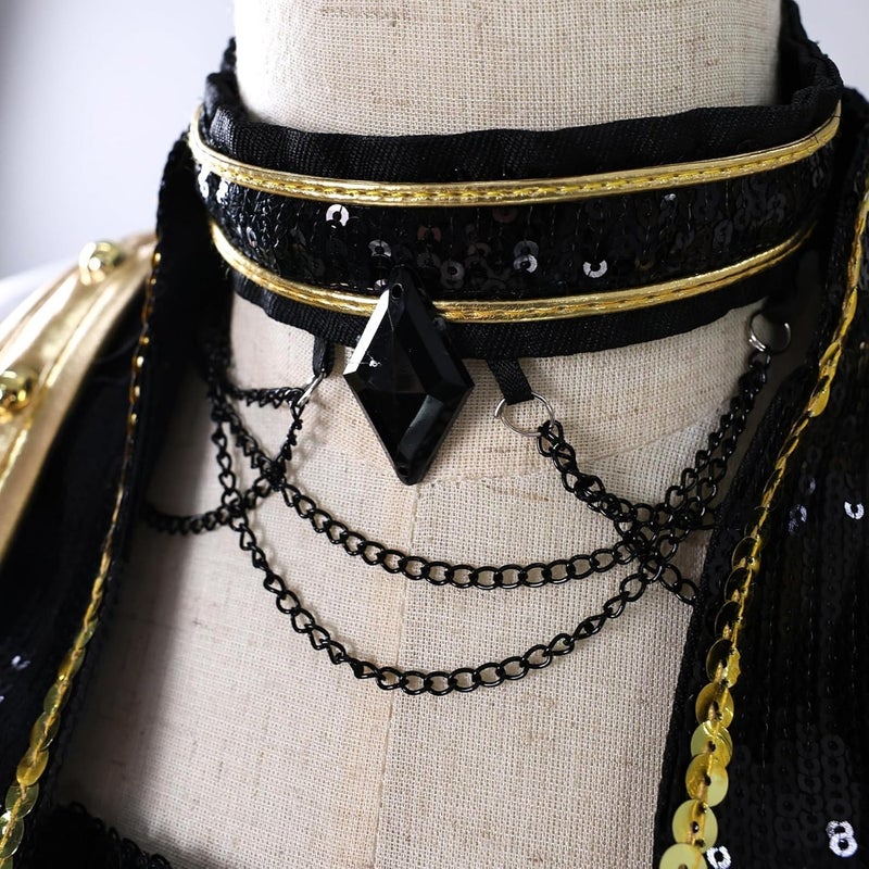 زي تنكري للاطفال رومي زوي ميرا ديمون هانترز، سلسلة سوداء وذهبية، مستوحى من كيه بوب - Image 3