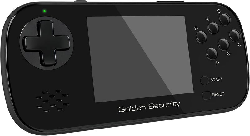 Golden Security لعبة محمولة للأطفال، وحدة تحكم ألعاب ريترو مع 156 لعبة فيديو ريترو، وحدة تحكم ألعاب محمولة مع بطارية قابلة للشحن وشاشة LCD بحجم 3.5 بوصة، هدايا إلكترونية صغيرة للأولاد والبنات (أسود) - Image 1