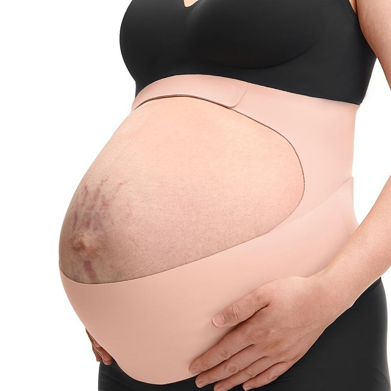 2 In 1 Seamless Maternity Belt Black Support Pregnancy Belly Band Medium - Image 4