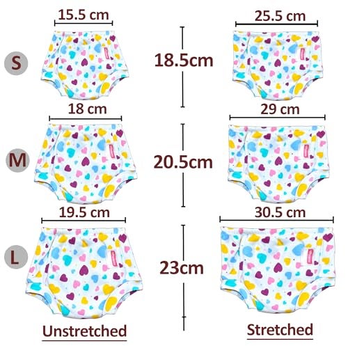 VParents Padded Underwear for Babies and Toddlers with 3 Layers of Cotton Padding Potty Training Pull Up & Diaper-Free Time Pack of 2 (2-3 Years) Watermelon and Heart - Image 5