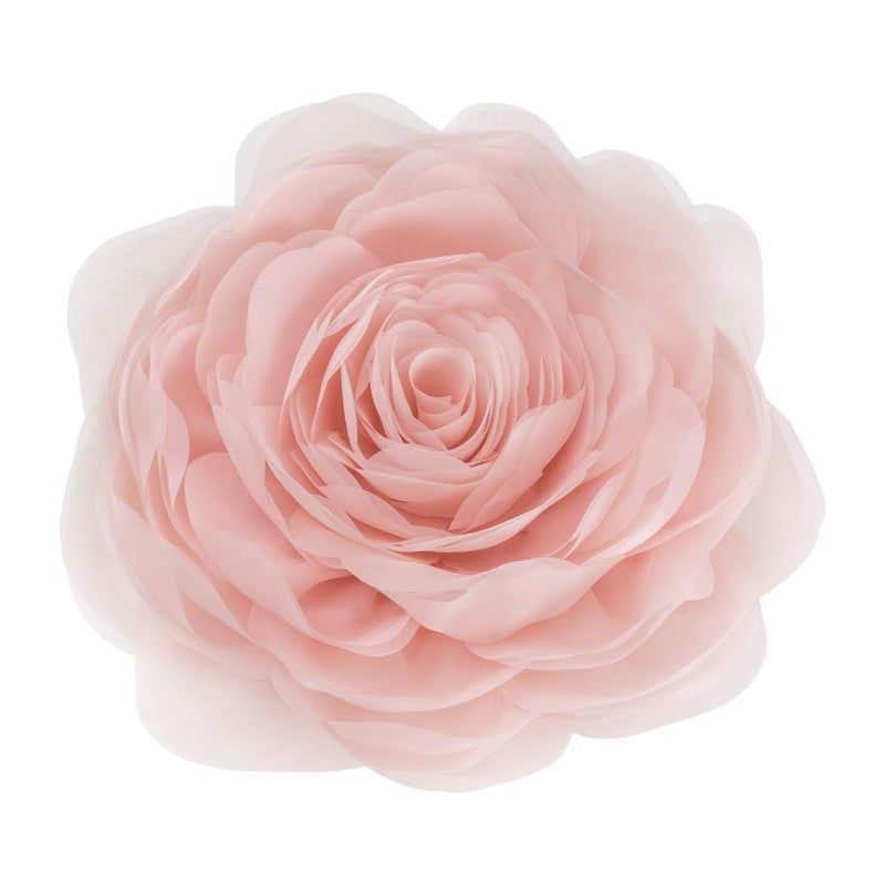 JWH 3D Flower Decorative Throw Pillow Covers Aesthetic Floral Accent Pillow Cases Round Cushion Handmade Pillowcase for Bedroom Bed Couch Chair Office 14 Inch Peach Pink - Image 2