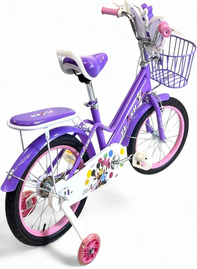 فلاش دراجة اطفال بناتي صوت و ضوء LED من فلاش لون موف مقاس 16 من 5 سنوات ل8 سنه - الوكيل الرسمية في مصر المنتج GTG TOYS - Image 3