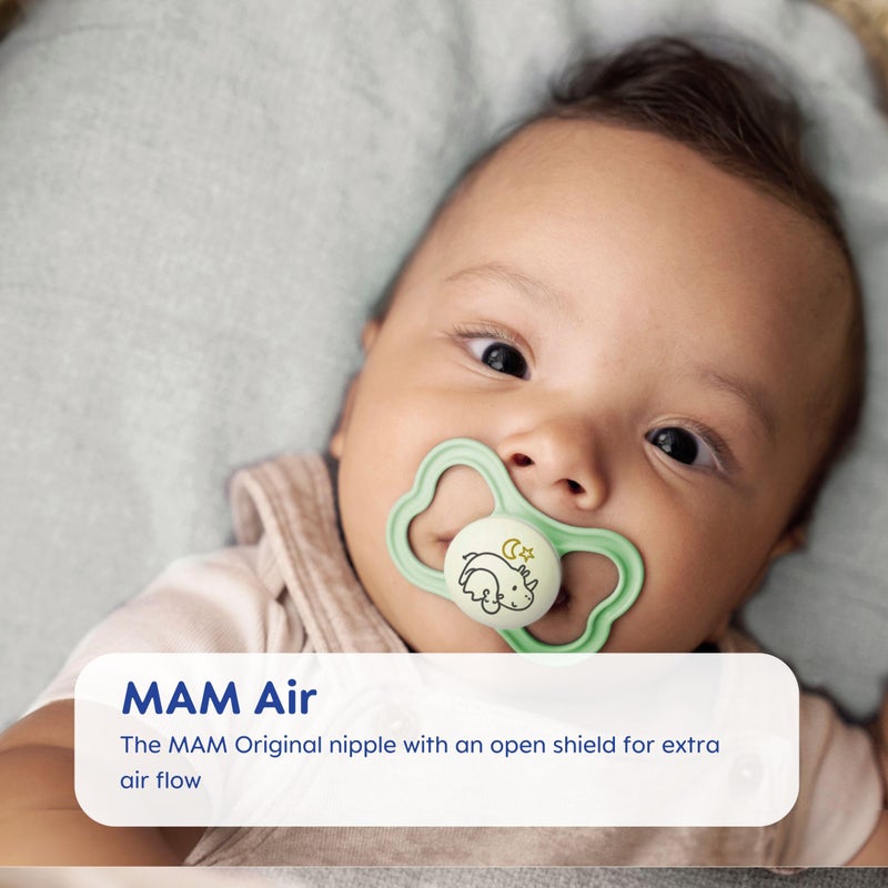 MAM Pacifier, 16+ Months, Variety Pack (1 Original, 1 Air + 1 Night Pacifier), Unisex 3-Count - Image 4