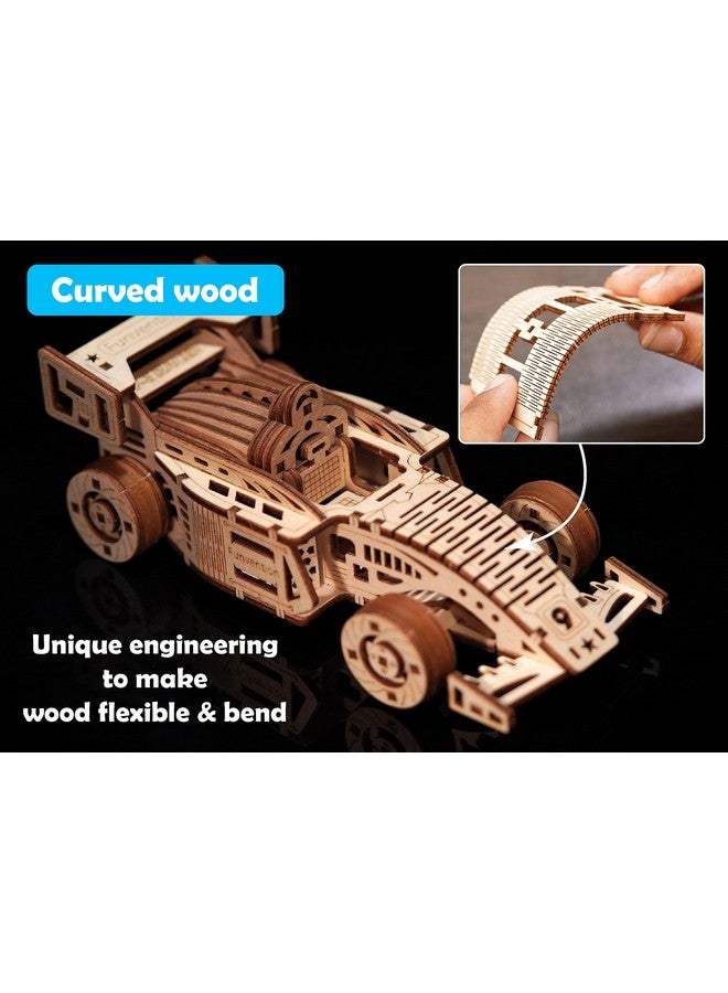 فنفينشين لعبة Funvention - لعالم صغير في كل طفل، سيارة سباق فورمولا 1 - نموذج ميكانيكي عملي ثلاثي الأبعاد، مجموعة بناء قابلة للتجميع مع عجلات وممتصات صدمات، عبوة من قطعة واحدة، متعددة الألوان - Image 4