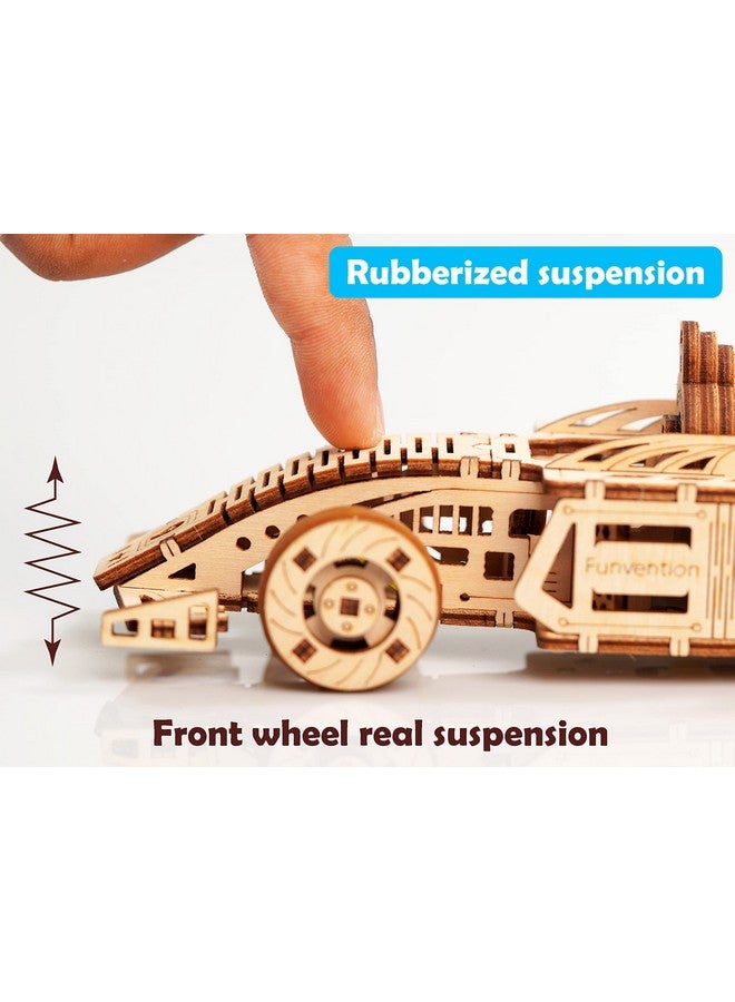 فنفينشين لعبة Funvention - لعالم صغير في كل طفل، سيارة سباق فورمولا 1 - نموذج ميكانيكي عملي ثلاثي الأبعاد، مجموعة بناء قابلة للتجميع مع عجلات وممتصات صدمات، عبوة من قطعة واحدة، متعددة الألوان - Image 5