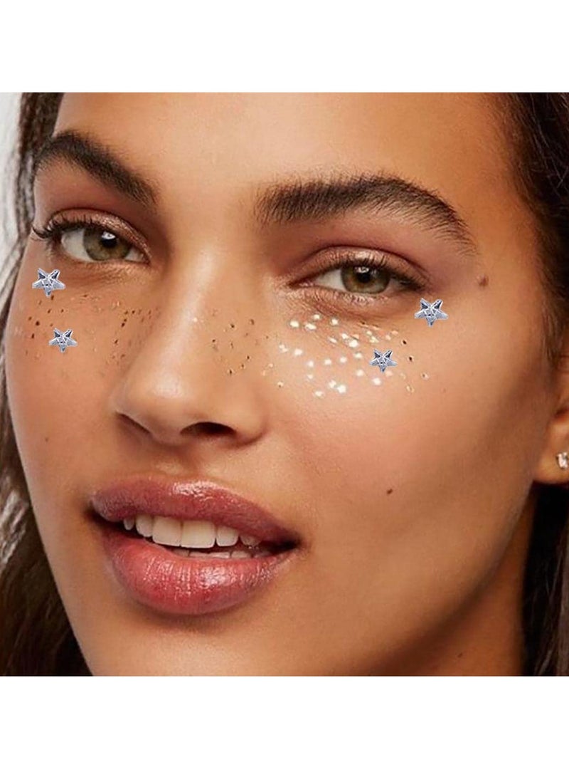 Zikra Rhinestone Stickers, Face Jewels Gem Stick Eyes Face Body Gems Club Rave Party Festival Face Stickers Makeup Gift Temporary Tattoos for Women and Girls Costume 3Pcs - Image 3