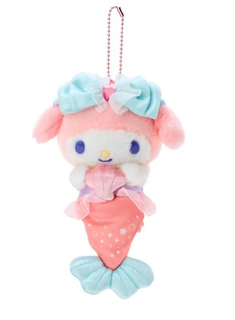 (My Melody) 20cm Cute Mermaid Dress up Series Plush Toy Doll Backpack Key Pendant  - Image 1
