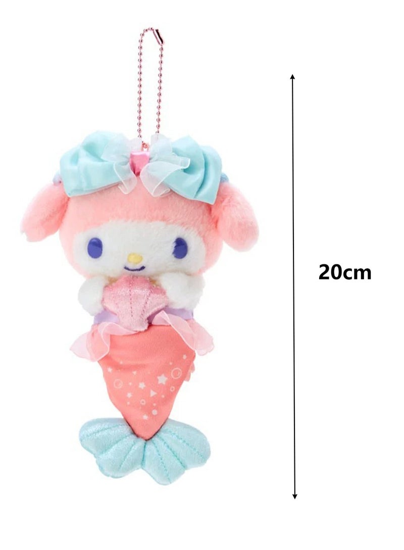 (My Melody) 20cm Cute Mermaid Dress up Series Plush Toy Doll Backpack Key Pendant  - Image 2
