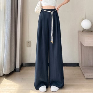 Casual Wide-Leg Pants for Women, Summer New 2025 Thin High-Waisted Versatile Loose Drape Slimming Fashion Floor-Length Trousers Single waist chain of the same style - pzsku/ZCE78BCFDC7A07BD572BFZ/45/1757361312/34616b2a-a83a-42b3-8459-2872919e72a6