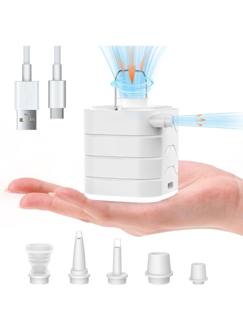 SOLARAE Portable Electric Air Pump - Rechargeable with Light and 6 Nozzles - Ideal for Camping, Pool Floats, Air Beds, Vacuum Storage Bags - Image 1