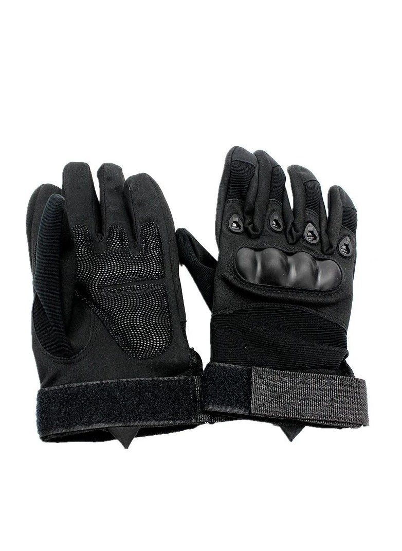 Generic - Motorcycle and Cycle Gloves, Full Finger Touchscreen For Riding Hiking Climbing Training (Size-M) Color-Black - Image 1