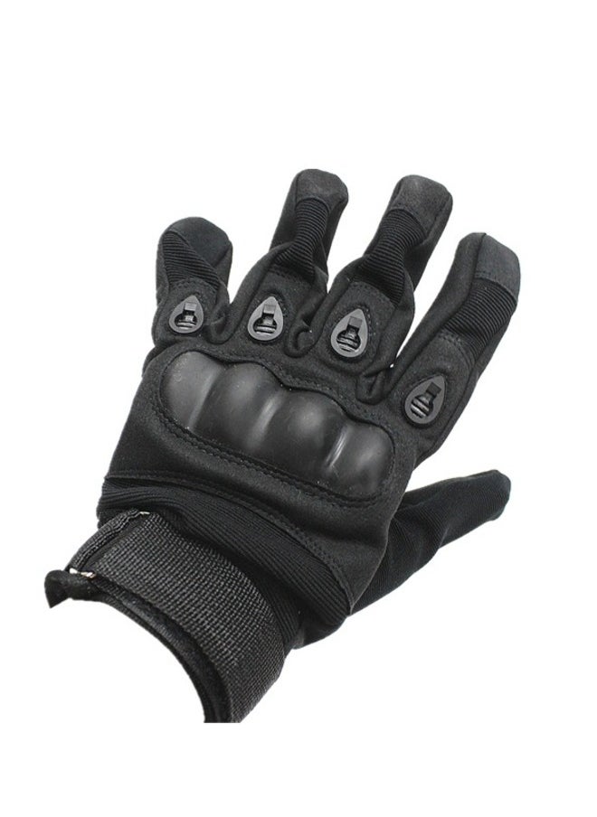 Generic - Motorcycle and Cycle Gloves, Full Finger Touchscreen For Riding Hiking Climbing Training (Size-M) Color-Black - Image 1