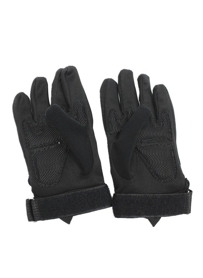 Generic - Motorcycle and Cycle Gloves, Full Finger Touchscreen For Riding Hiking Climbing Training (Size-M) Color-Black - Image 1
