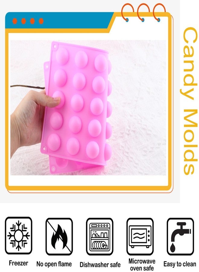 YIMINGMOLD قوالب حلوى صغيرة نصف كروية من YIMINGMOLD، 35 تجويفًا، قوالب سيليكون نصف دائرية للحلوى والشوكولاتة - Image 3