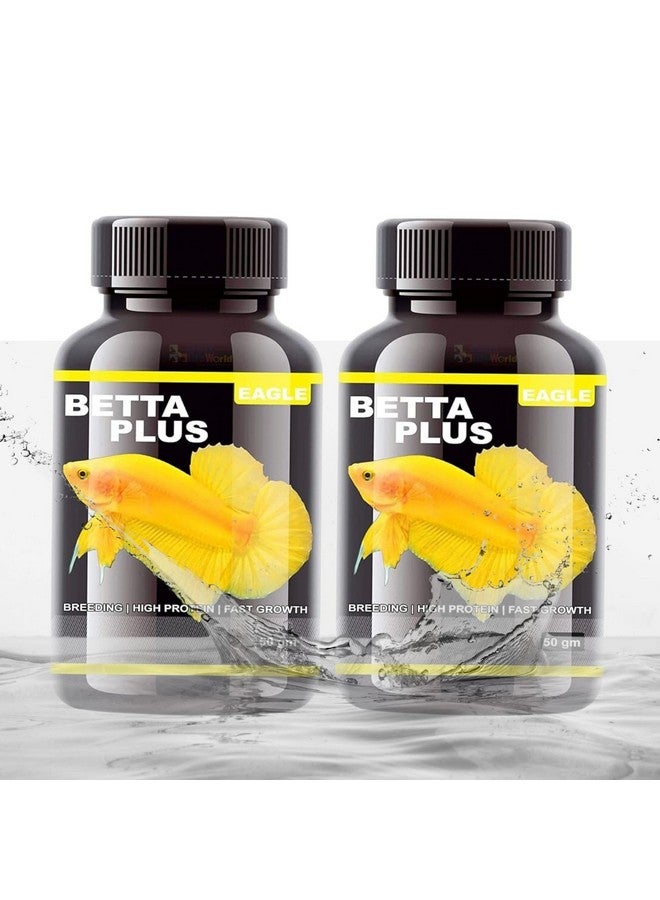 VAYINATO Eagle Betta Plus Pack of 2 (50g*2) Aquarium Fish Food | Ideal for All Types of Betta Fish (Breeding, High Protein, Fast Growth) - Image 1