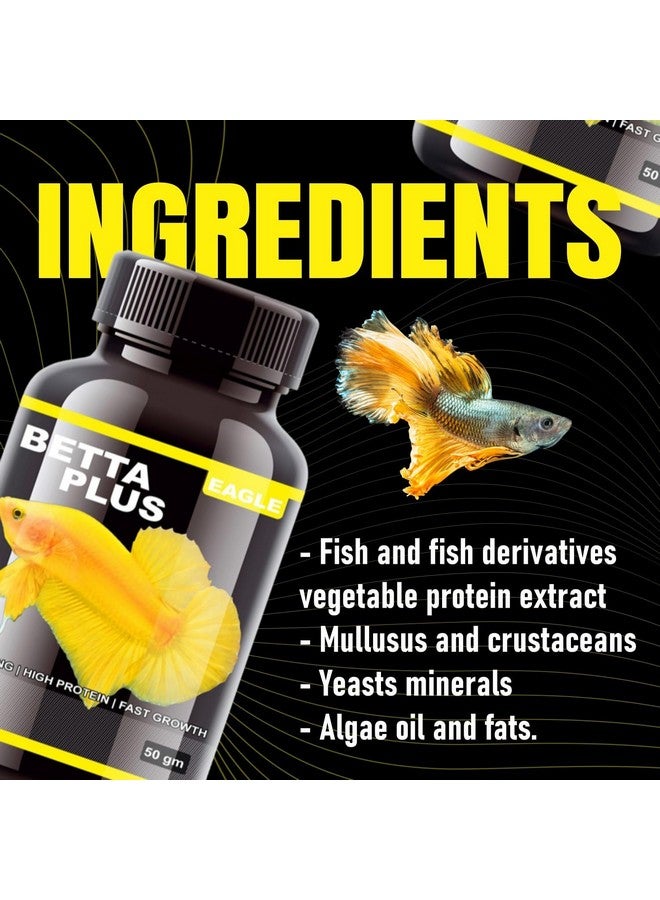 VAYINATO Eagle Betta Plus Pack of 2 (50g*2) Aquarium Fish Food | Ideal for All Types of Betta Fish (Breeding, High Protein, Fast Growth) - Image 4