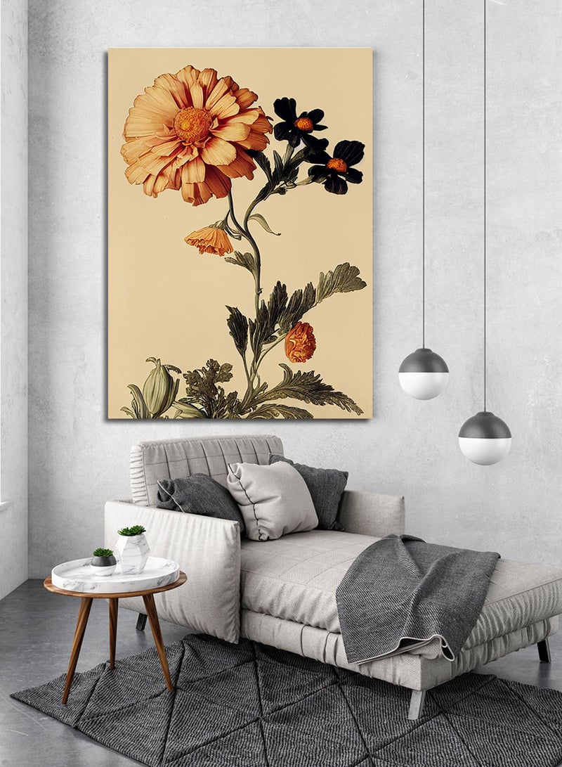 لوحة كانفاس على إطار خشبي بتصميم الزهور - Image 2