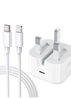 20W iPhone Fast Charger | Fast USB C Wall Charger with 1m USB C to Lightning Cable Compatible with iPhone 14/14 Pro/14 Pro Max/13/12/SE2020/11/XR/XS Max/X/iPad