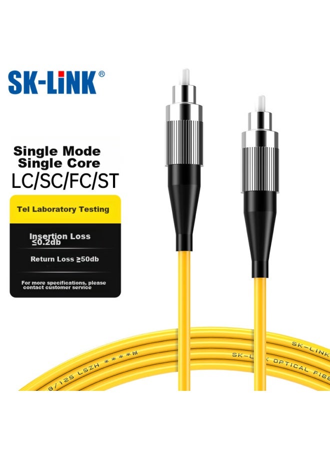 Sk-link Fiber Optic Patch Cable, Fc-fc Telecom-grade Single-mode Single-core Gigabit And 10 Gigabit Upc Fiber Optic Cable, 9/125um Optical Cable Pigtail, Low Zero Halogen, 1 Meter, Sk-txsm - Image 1