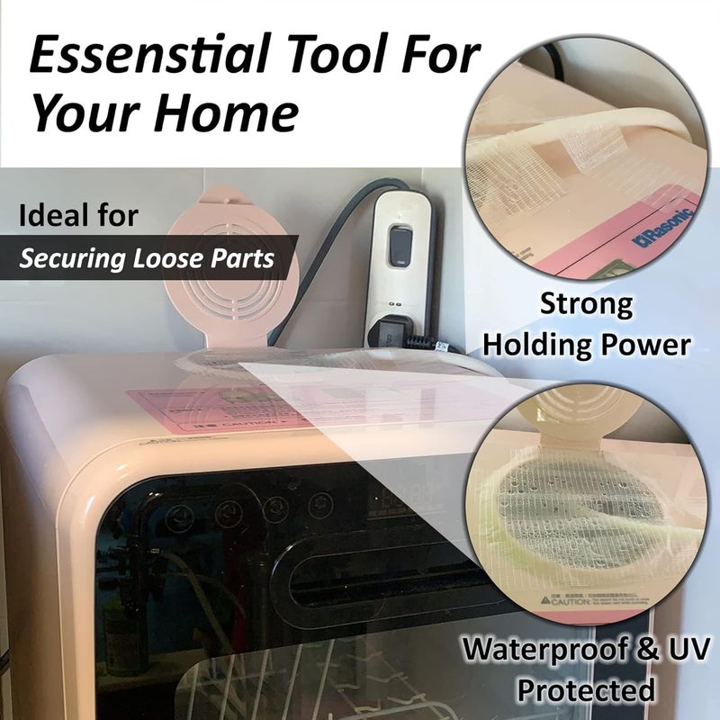 D-Fix Cross Filament Strapping Tape - 50 Meters in Length - 24mm / 1" Width - 6 Roll Per Pack - Strong tape for Packing Heavy Items, Durable in Nature, Used for Heavy Industrial Goods Packing - Image 3