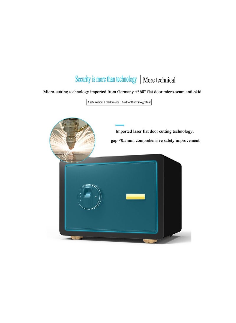 Cool Baby - COOLBABY Safe Box with Biometric Fingerprint Lock A4 Document Size Safety Deposit Box for Home Office Shop Brown - Image 1