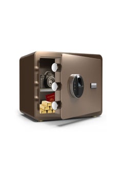 Cool Baby COOLBABY Safe Box with Biometric Fingerprint Lock A4 Document Size Safety Deposit Box for Home Office Shop Brown  - Image 1