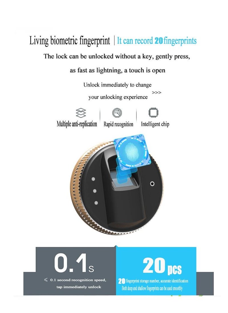 Cool Baby - COOLBABY Safe Box with Biometric Fingerprint Lock A4 Document Size Safety Deposit Box for Home Office Shop Brown - Image 1