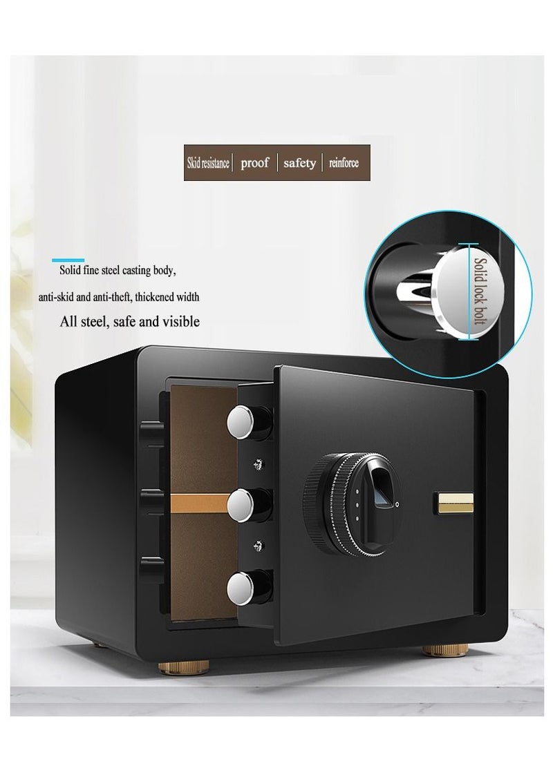 Cool Baby - COOLBABY Safe Box with Biometric Fingerprint Lock A4 Document Size Safety Deposit Box for Home Office Shop Brown - Image 1