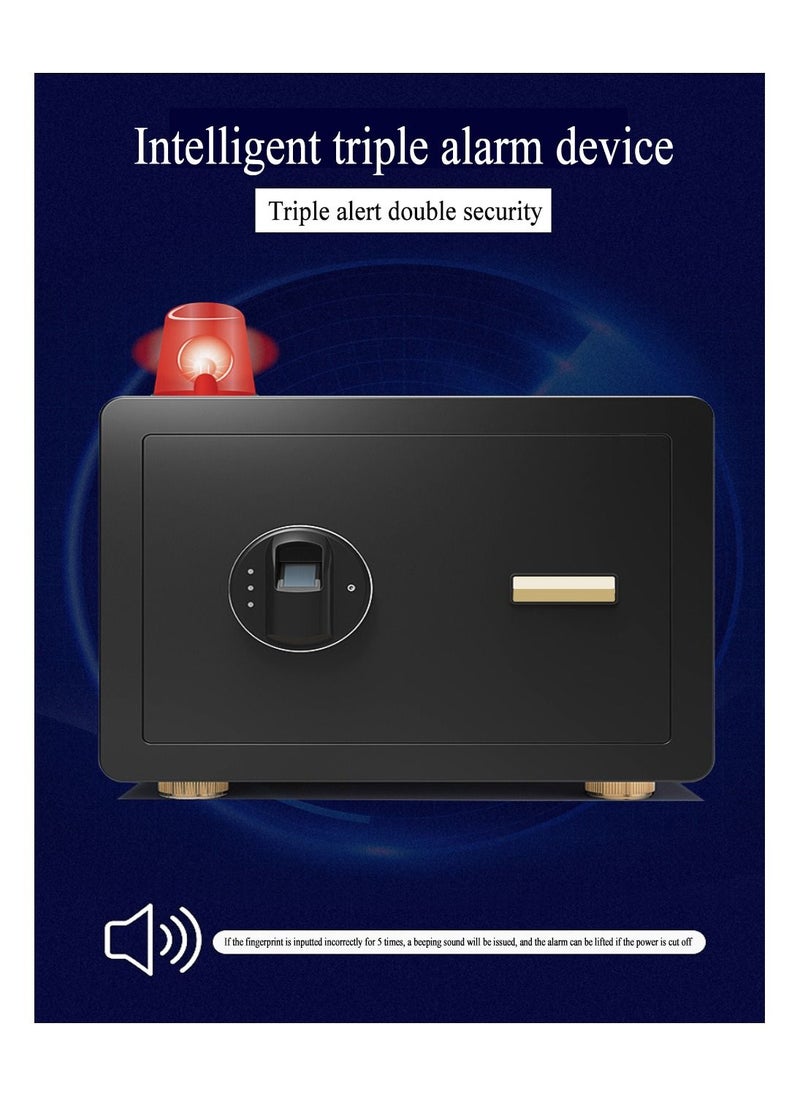 Cool Baby COOLBABY Safe Box with Biometric Fingerprint Lock A4 Document Size Safety Deposit Box for Home Office Shop Brown  - Image 5