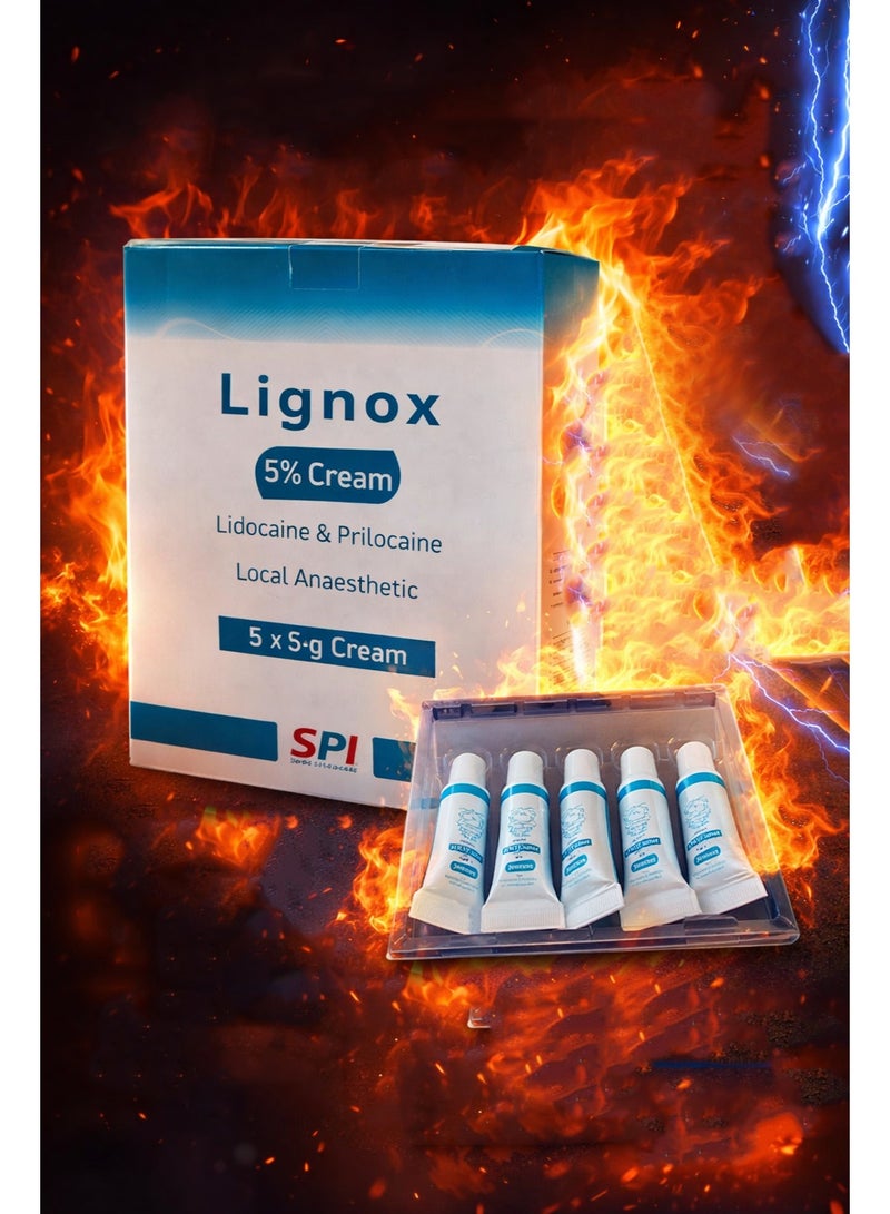 SPI Lignox 5% Lidocaine Topical Anesthetic Cream for Pain, 5*5g Pain Relief from SPI - Image 5