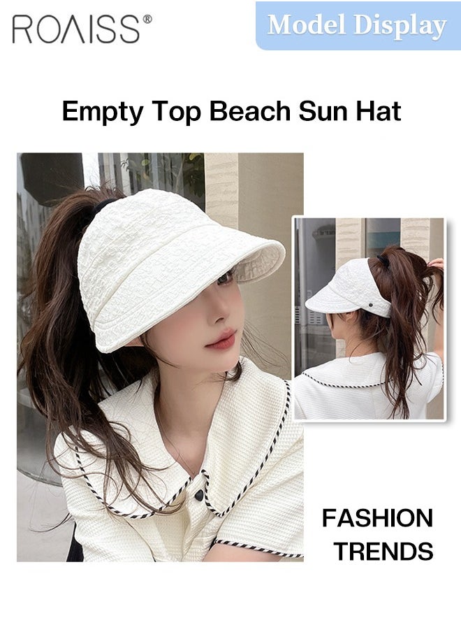 2 Pcs Empty Top Beach Sun Hat for Women, Wide Brim UV Protection Sun Hat, Multi-function Ponytail Hat Hangable Mask, Summer Beach Outdoor Hat Garden Fishing Hiking - pzsku/ZCE792E6F125BB318B3A4Z/45/_/1720777789/6418b812-35d2-4a30-a4d3-9218932fc602