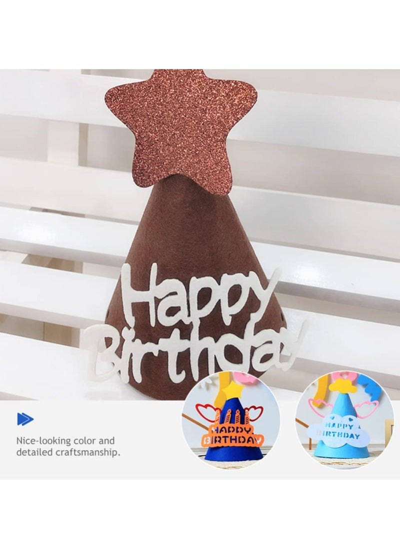 واي آند دي 5 Pack Happy Birthday Cone Party Hats Paper Bow Tie Glitter Star Wing Cloud Mini Girls Princess Headband Crown for Children Adults Pets - Image 4