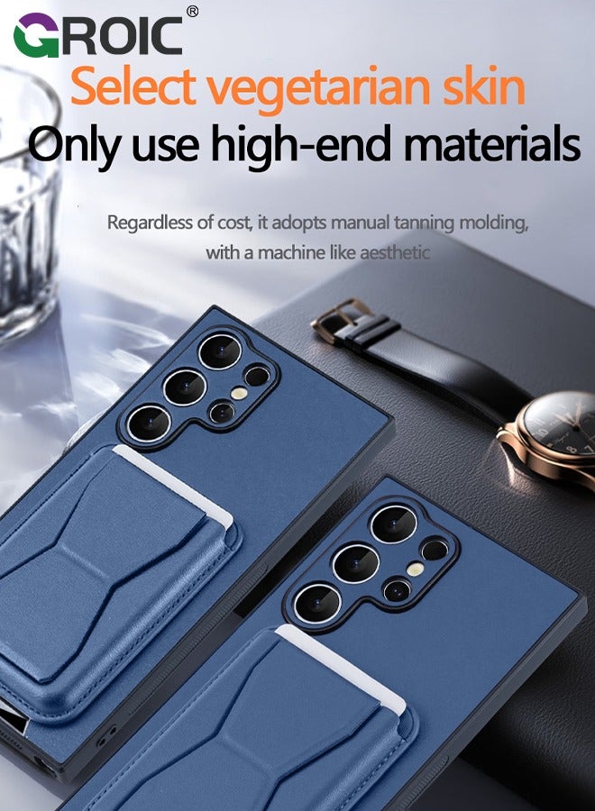 GROIC Wallet Phone Case for Samsung Galaxy S25 Plus, Card Case for Galaxy S25 Plus with Patterned Butterfly Shaped, Phone Holder, Protective Plain Leather for Samsung Galaxy S25 Case with Card Holder  - Image 3