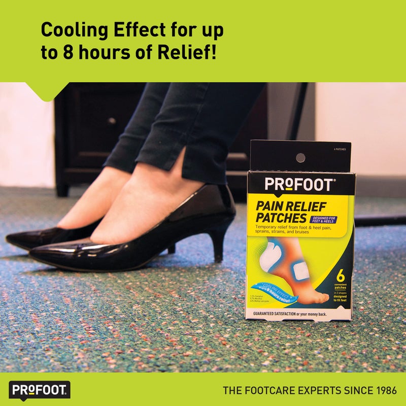 PROFOOT Pain Relief Patches for Foot & Heel Pain - 6 Count - Up to 8 Hours Relief from Sprains, Strains & Bruises - Image 4